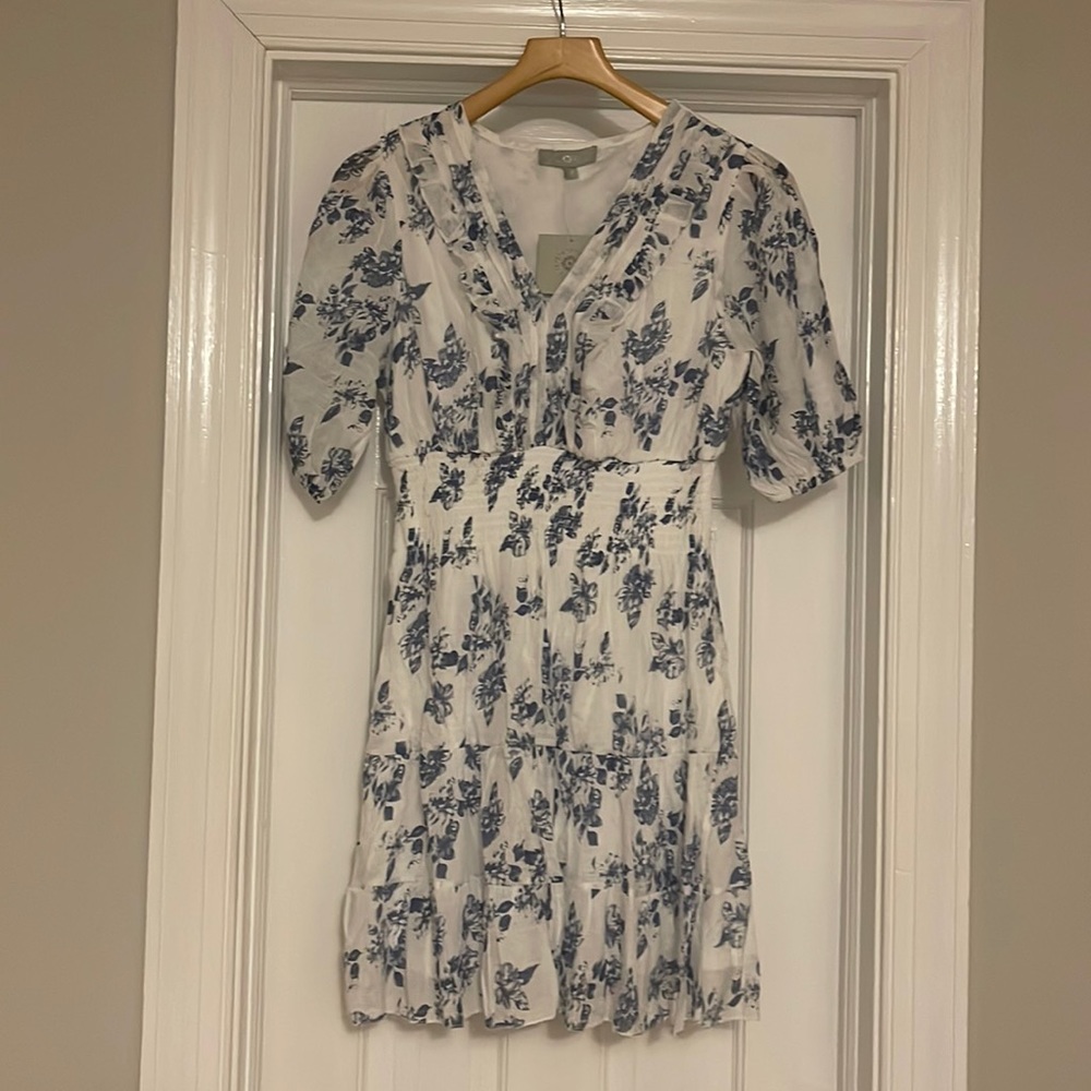 Cheerful blue and white summer frock